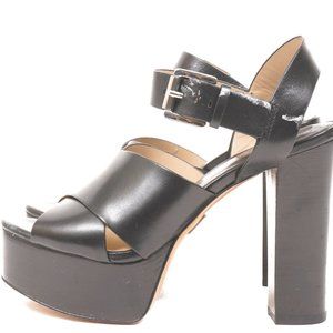 MICHAEL KORS COLLECTION LEATHER PLATFORM SANDALS